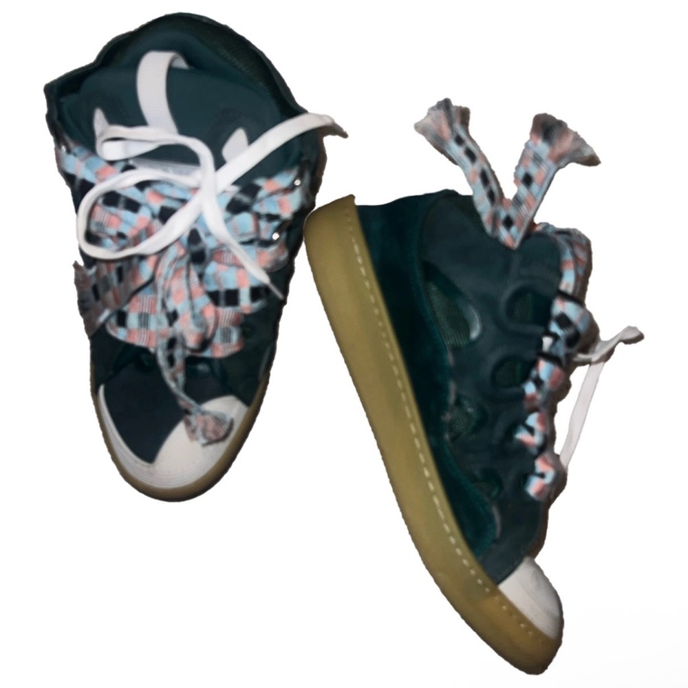 Men’s Lanvin Sneakers with White and Green Accents